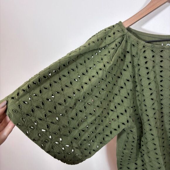 Loft Eyelet Modern Tee NEW with tags Size XS Four Leaf Clover Green - Picture 4 of 12